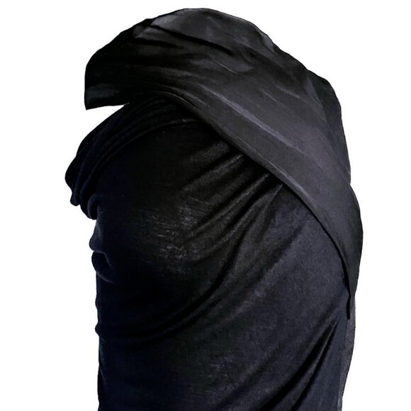 RICK OWENS Vintage 2012 One-Shoulder Strapless Top Silk & Lamb Leather - Picture 7 of 14